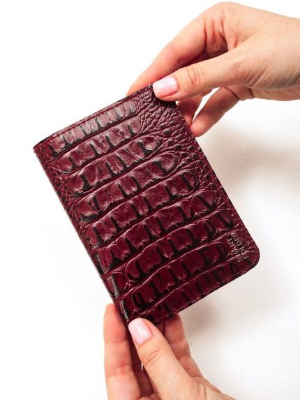 Обложка для паспорта бордовая