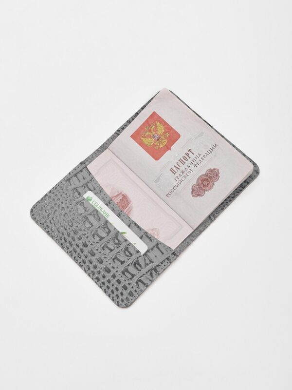 Обложка для паспорта серая