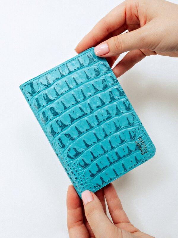 Обложка для паспорта бирюзовая