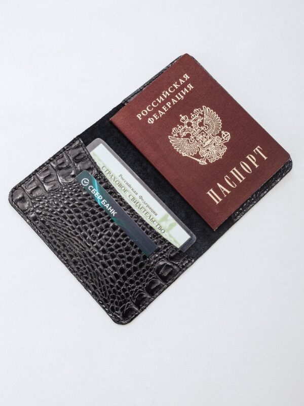 Обложка для паспорта чёрная